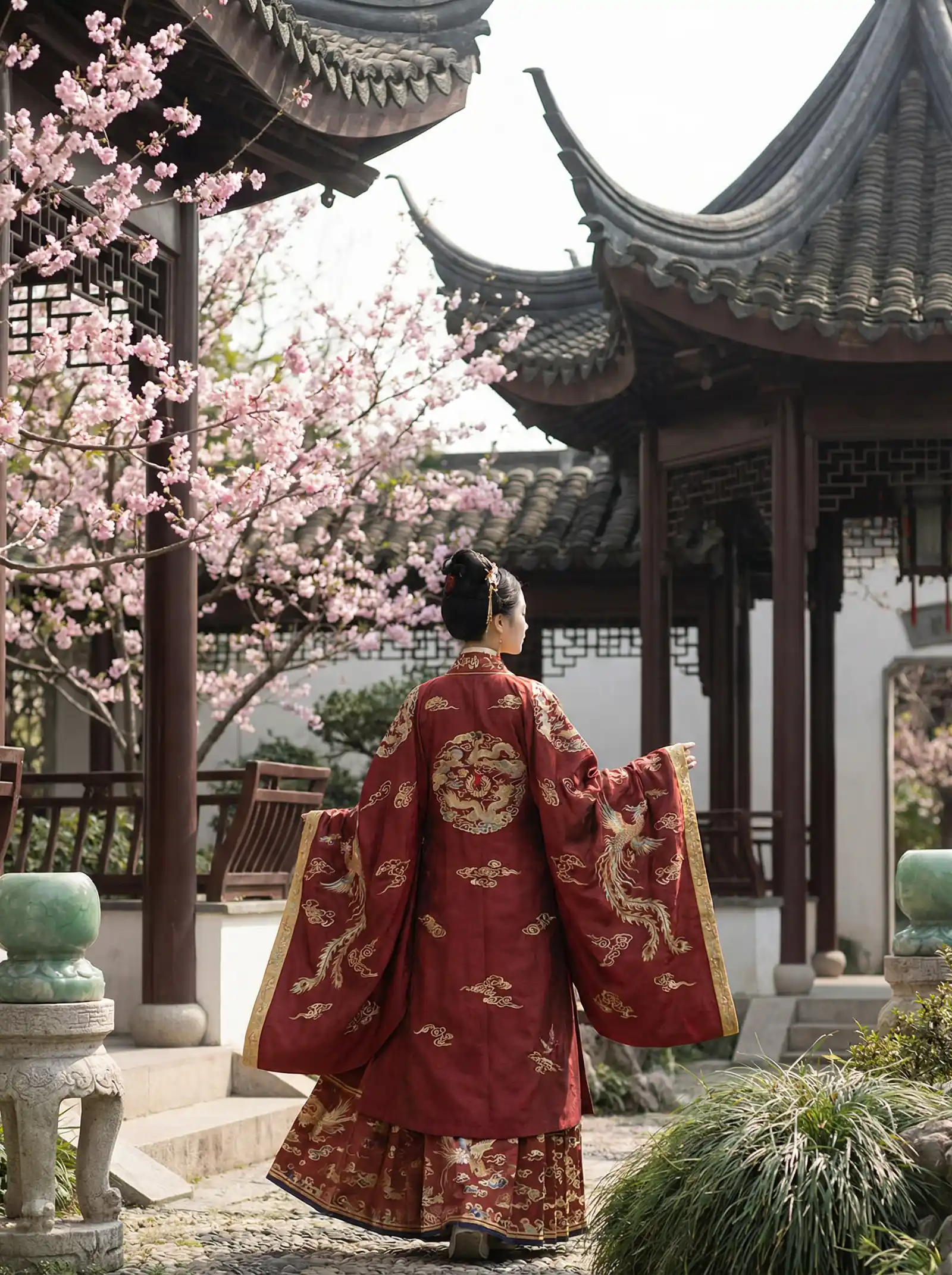 爱情电影网 天海翼3 明制汉服红色凤凰刺绣